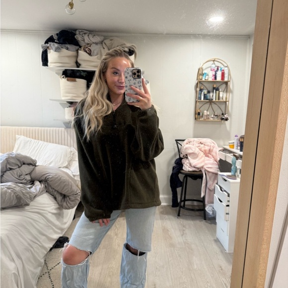 navy green fleece L - Picture 12 of 14